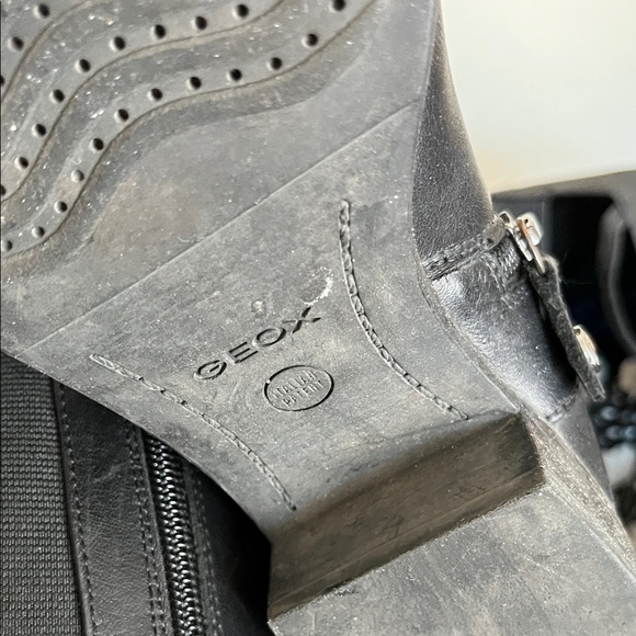 GeoX Black Leather Riding Boots Size UK 39 Size 8-8.5 - Picture 5 of 5